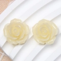 Cremegelbe 19mm Harz-Rosenblüten-Anhänger für DIY-Schmuck und Haarzubehör - 19mm / Cremeweiß