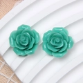 Mintgrüne 19mm Barock-Resin-Rosenblüten für DIY-Schmuckherstellung und Zubehör - 19mm / Rosa & Grün