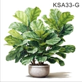 Adesivo murale autoadesivo con pianta di ficus lyrata in vaso decorato KSA33-G - Stile G Pianta Verde in Vaso (KSA33-G)