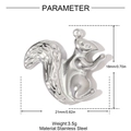 Polished silver squirrel pendant in stainless steel with 21x18mm dimensions - Squirrel Style (YH1467)