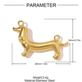 Pendaglio bassotto in acciaio inossidabile dorato con dimensioni e peso dettagliati - Stile Bassotto (YH1478)
