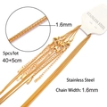 Five-piece set of 1.6mm 18k gold-plated stainless steel wheat chains with lobster clasp - Wheat Chain (025 Chopin) / Gold