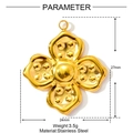 Pendentif fleur dorée en acier inoxydable, design à quatre pétales, taille 27mm x 24mm - Style Forme de Fleur (XF837)