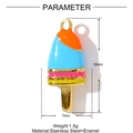 Colorful enamel ice cream charm in gold-plated stainless steel for DIY jewelry making - Orange Blue Pink Yellow Ice Cream Style (YF1014-3)
