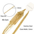 Lotto di 10 catene in acciaio inossidabile placcato oro 18k 1,0mm con chiusura 40+5cm - Catena Stellata Oro (03) / Oro