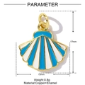 Blue and white gradient enamel shell pendant in copper for DIY jewelry making - Blue White Shell (YF1108-3)