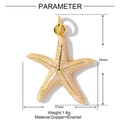Pink enamel starfish pendant in copper with glitter finish and 24mm height specs - Light Pink Starfish (YF1109-1)