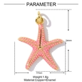 Pink enamel starfish pendant in copper with gold details and 24mm height - Pink Starfish (YF1109-2)