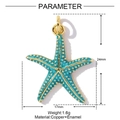 Starfish pendant in turquoise enamel and gold-plated copper with size dimensions - Teal Starfish (YF1109-4)