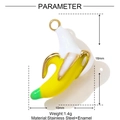 Vergoldeter Bananenanhänger aus Edelstahl mit farbenfrohem Emaille-Finish im Tropenstil - Banane Stil (YF1243)