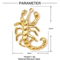 Golden stainless steel scorpion pendant with 24mm height and 19mm width dimensions - Scorpion Style (YH196)