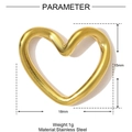 Ciondolo a cuore in acciaio inossidabile dorato lucido da 18 mm per 15 mm di misura - Piccolo Cuore Lucidato Semplice (YH093)