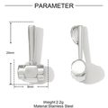 Silver hammer shaped stainless steel pendant variant with dimension and weight details - Hammer Shape Pendant (YH034)