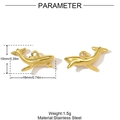 Golden whale charms in stainless steel with dimensions 19x10mm for DIY jewelry making - Whale Style (YH853)