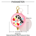 Ciondolo a ciambella rosa in vetro lampwork con scritta LOVE e gancio in acciaio inox - Stile Ciambella con Lettera LOVE (YH924)