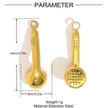 Ciondolo a forma di cuffia in acciaio inossidabile dorato con fronte lucido e retro inciso - Stile Forma Auricolare (YH898)