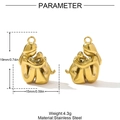 Golden stainless steel heart-shaped pendant with person and dog design, 19mm x 15mm size - Person Hugging Dog Design (YH890)