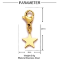 Gold star-shaped stainless steel pendant with lobster clasp, size 20x8mm and weight 0.6g - Five-pointed Star Design (XF536-2) / Gold
