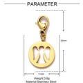 Pendentif ange en acier inoxydable doré avec fermoir mousqueton 24mm pour bijoux - Ange Creux Doré (XF519-2)