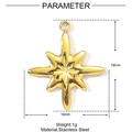Goldener achteckiger Stern-Tarot-Anhänger aus Edelstahl, 1g für DIY-Schmuckherstellung - Ateckiger Sternenschliff Stil (YE1088)