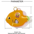 Orange fish enamel pendant made of stainless steel for beach jewelry DIY 14x11mm - Orange Fish Style (YE1036-2)