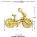 Ciondolo a forma di bicicletta in acciaio inossidabile dorato, larghezza 25mm e altezza 19mm - Stile Bicicletta Dorato (YE1098)