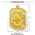 Pendentif As de Pique doré en acier inoxydable avec finition texturée et dimensions - Style As de Pique (YE1410)
