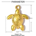 Gouden roestvrijstalen zeeschildpad hanger, afmeting 20x17mm en gewicht 1,9g - Schildpad met Groevenpatroon (XF767)