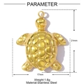 Gouden roestvrijstalen zeeschildpad hanger van 21 mm x 17 mm voor DIY-sieraden - Schildpad met Schildpadpatroon (XF769)