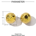 Perlina in acciaio inossidabile dorato da 6mm con trama martellata per gioielli DIY - Perla in Acciaio Inossidabile Martellato Oro (YF400)