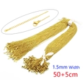Collana a catena dorata in acciaio inossidabile 1.5mm con chiusura a moschettone - 1.5mm-50+5cm / Oro Lucido 18K