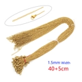 Collana a catena O in acciaio inossidabile placcato oro 18k 1,5mm lunga 40+5cm - 1.5mm-40+5cm (Senza Coda) / Oro