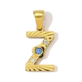 Anhänger Buchstabe Z in Gold mit blauen und klaren Kristallen für DIY-Halsketten - Stil Z (YF366-Z)