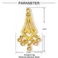 Golden stainless steel geometric fan pendant with seven holes for DIY earring making - Rhombus Geometric Frame Pendant (YF613)