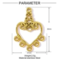 Gold plated stainless steel heart fan pendant connector 21x30mm for jewelry making - Heart Shape Scroll Pendant (YF615)