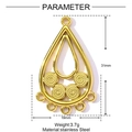 Golden drop-shaped stainless steel fan pendant for DIY jewelry making and earrings - Water Drop Filigree Pendant (YF616)