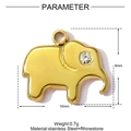 Gouden roestvrijstalen olifant hanger met strassteentjes en afmetingen 10x8mm - Strass Olifant (YF672)