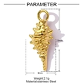 Goudkleurige roestvrijstalen spiraalschelp hanger met afmetingen van 23x9 mm voor dames - Gouden Wulk (YF674)