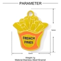 Stainless steel french fries enamel pendant for DIY necklaces, size 14mm by 13mm - French Fries Style (YF816)
