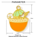Colorful summer drink enamel charm pendant in stainless steel for DIY jewelry making - Summer Cold Drink (YF817)