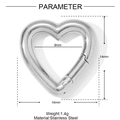Fermoir cœur en acier inoxydable argenté pour la création de bijoux DIY 14mm - Style Cœur Argenté (YF865-1)