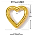 Fermoir cœur de 14mm en acier inoxydable doré pour connecteur de bijoux - Style Cœur Doré (YF865-2)