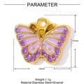 Schmetterlingsanhänger aus Edelstahl mit lila-rosa Emaille-Verlauf, 13mm Größe - Purple Gradient Butterfly (YF780-4)