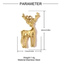 Colgante de ciervo de acero inoxidable dorado pulido de 22 mm por 11 mm de tamaño - Forma de Alce (YH1609-2)