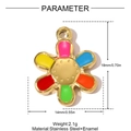Colgante de flor en esmalte colorido de acero inoxidable para joyería DIY 18x14mm - Flor Multicolor (YH1503)
