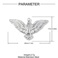 Silver stainless steel eagle pendant with 29mm wingspan and 17mm height details - Silver Flying Eagle (YH1733)