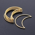 Five golden crescent moon stainless steel pendants for DIY minimalist jewelry making - Gold