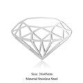 Pendente a diamante in acciaio inossidabile con intaglio geometrico 26x45mm DIY - Stile a Forma di Diamante (JA125-1x5)