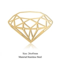 Ciondolo dorato in acciaio inossidabile a forma di diamante, ciondolo geometrico fai-da-te - Stile a Forma di Diamante (JA125-2x5)