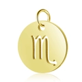 Polished gold stainless steel Scorpio zodiac charm with cutout mirror finish design - Gold Scorpio